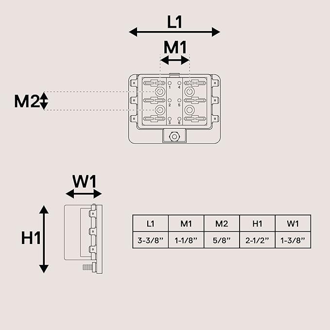 True Mods 6 Way Blade Fuse Box for Automotive [ATC/ATO Blade Fuses] [100 Amp][LED Indicator] [Protection Cover] [10-30V DC; 12V] Auto Marine Fuse Block