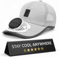 Solar Rechargeable Peak Cap USB Breathable Sport Fan Hat with Cooling Fan, Outdoor Running Hiking Fishing