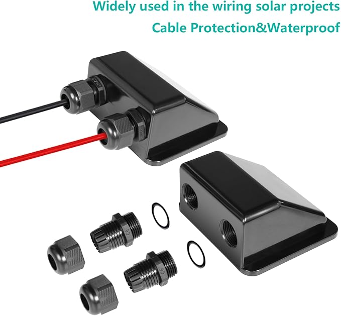 Solar Panel Mounting Brackets Kit, 7PCS RV Roof Mounts, No Drill, Caravans, Campervans (Black)