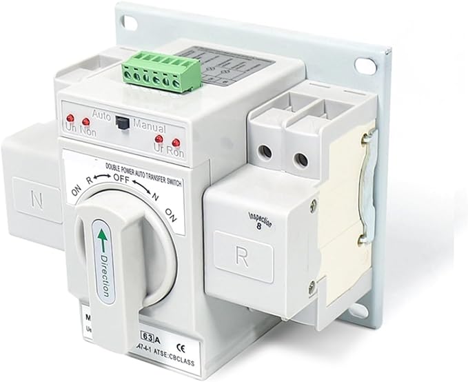 Double Power Automatic Transfer Switch MZQ2N-63 Series Double Power Source 2 Pole 63A Generator Automatic Transfer Switch ATS