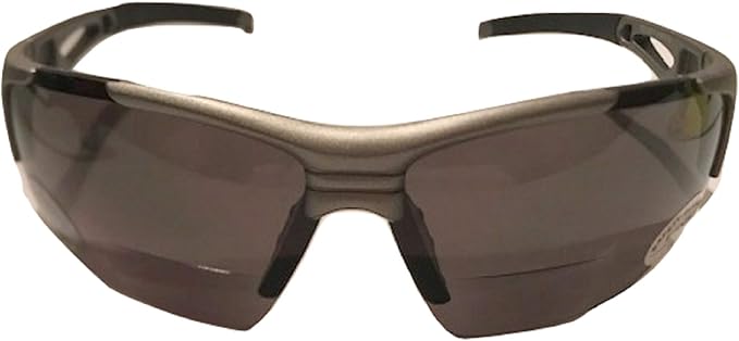 The Jackson Bifocal Safety Reading Sunglasses, Silver/Smoke Lens + 2.50