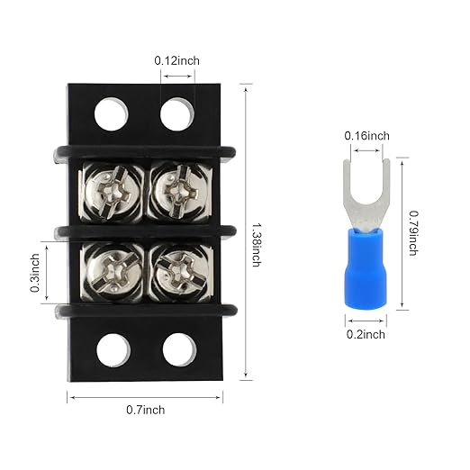 Terminal Block,2 Pack 2 Circuits 20-30A 200v-450v Dual Row Screw Terminals Strip +8 PCS Heat Shrink Wire Connectors