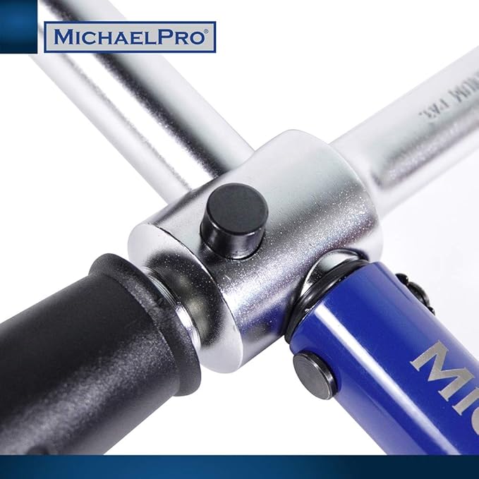 MichaelPro Click Torque Wrench - 2in1 with Lug Wrench 1/2 Inch Dr with 3 Sockets (11/16", 3/4", 13/16" / 17-19-21 mm) with Precise Micro Adjustment for Automotive and Changing Tires | MP001002