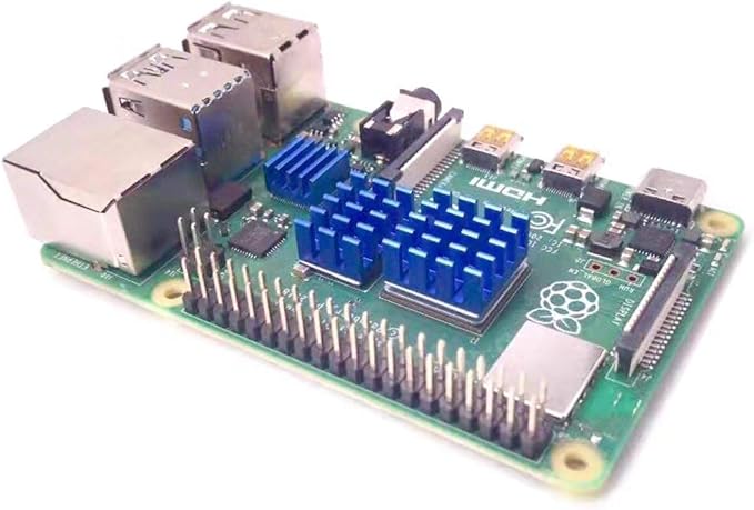 Easycargo 20pcs Raspberry Pi Heatsink Kit Aluminum + Copper + Thermal Conductive Adhesive Tape for Cooling Cooler Raspberry Pi 5 4 3B+ 3 (Multicolored 20pcs)