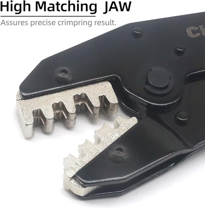 HS-03B Crimping Tool for Non-Insulated Open Barrel Terminals AWG 20-10 Ratchet Wire Crimper Tool,Wire Terminal Crimper, 2.8mm 4.8mm 6.3mm Male and Female Spade Connector Terminals Crimper