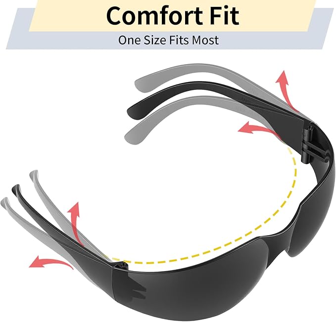 10 Pack Clear Safety Glasses for Men Women, ANSI Z87.1 Certified Scratch & Impact Resistant Wrap Around Lens