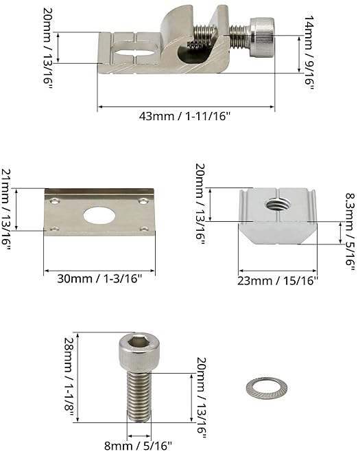 QWORK Grounding Tab 6.7, 10 Pack Aluminium Alloy Conductor Buried Connectors for Photovoltaic Roof Bracket and Ground Bracket Aluminum Rail, Grounding Clip, Ground Lug