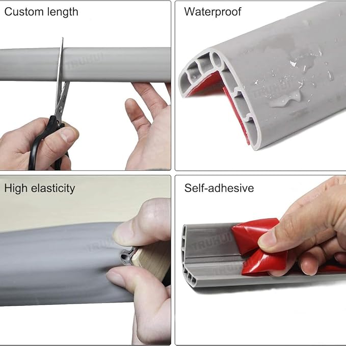Colorful Rubber Wall Corner Guard Edge Protector,Anti-Collision Strip, Self-Adhesive Wall Guards, Safety Edge & Corner Guards, Length 3.28 ft,White