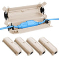 QUOBAS 5 Pack Outdoor Electrical Box, Waterproof Extension Cord Cover，Weatherproof Connection Box with Sealing Gasket for Outlets, Plugs, Christmas Lights & Power Tools，Almond