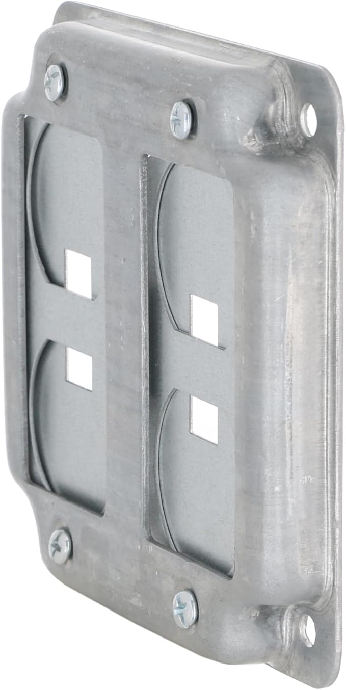 4 in. Square Cover, Universal Exposed Work, 2-Device, 6-in-1 Plates