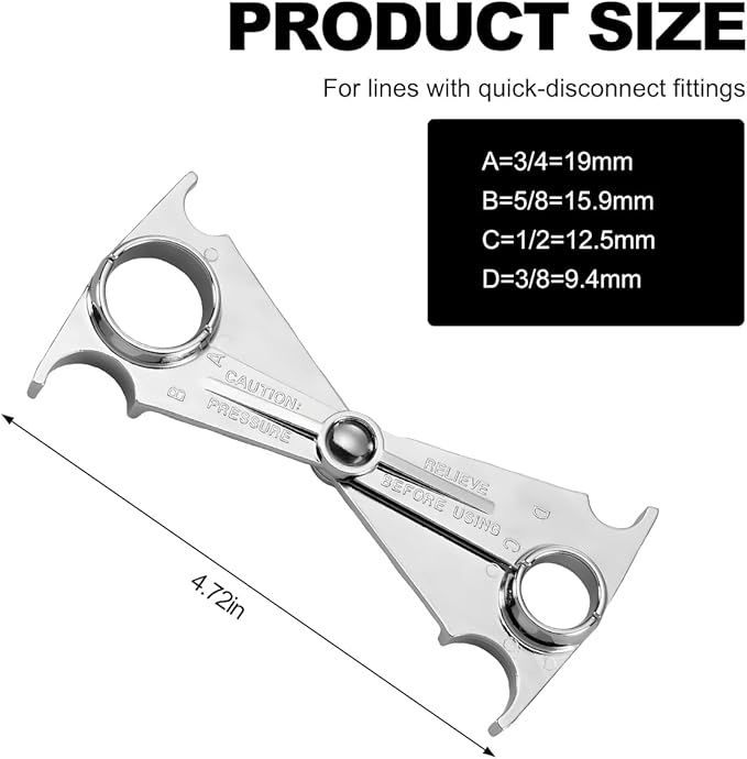 Fuel Line Disconnect Tool, 3/8 and 5/16 Inch Fuel Filter Removal Tool for Quick Disconnection, Multi-Purpose Scissor Fuel Line Wrench Fit Cars Truck SUV, Car Accessories