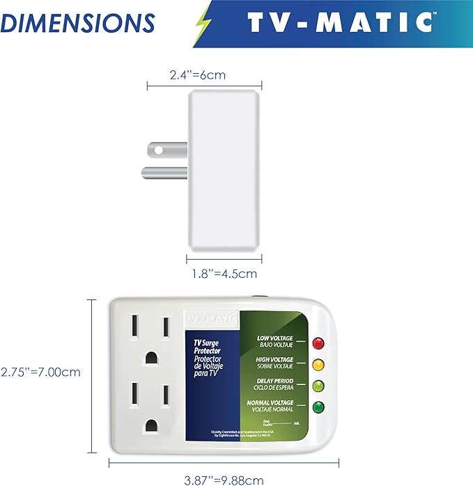 Electronic Voltage & Surge Protector for Smart TV, Game Consoles and Entertainment Center, Protects Against High and Low Voltage, Brownout, Spikes, Power Failure