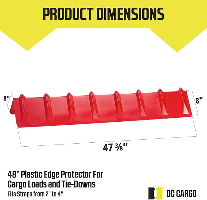 DC Cargo - Heavy-Duty Edge Protectors, 8"x8"x48" (Pack of 4) Strap Protectors for Flatbed Equipment, Unparalleled Cargo Management Solutions for Truckers, Contractors, and Outdoor Enthusiasts