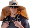 Extra Wide Brim Solar Fan Hat, Mens Fishing Hat with Fan, Neck Flap Sun Hat, UPF 50+ Solar Powered Cooling Cap Fisherman Hats