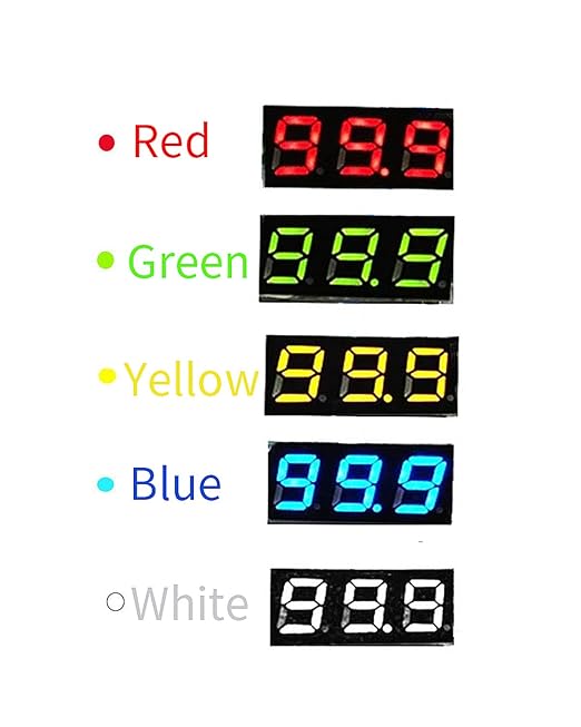 10PCS Mini DC Voltmeter 3-Wire DC 0-100V Voltage Tester 0.28 inch LED Panel 5 Colors Combined