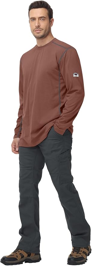FR Shirts for Men 4oz Lightweight Fire Resistant Shirts for Men Long Sleeve Welding Shirt CAT1