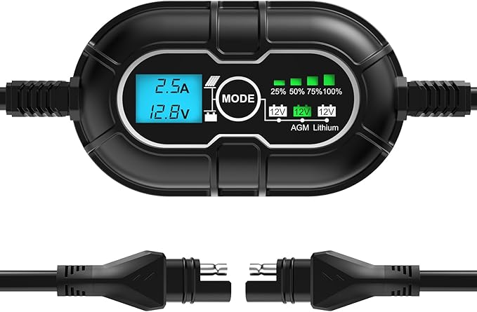 SUNER POWER 10 Amp 12V MPPT Solar Charge Controller, LCD Display + State-of-Charge, 10A Solar Panel Regulator with Temp Sensor for 12Volt Lead-Acid, AGM, Gel, Flooded and Lithium LiFePO4 Battery