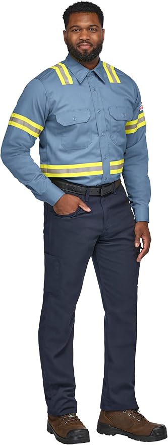 Bulwark FR Men's Midweight Fr Enhanced Visibility Uniform Shirt