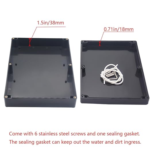 Junction Box IP65 Waterproof ABS Plastic Electrical Project Case Power Junction Boxes, Project Box with 4 PCS M16 Cable Glands 11.42x8.27x2.48 inch (290 x 210 x63 mm)