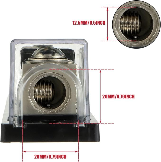 BOJACK 0/2/4 Gauge AWG In Line ANL Fuse Holder with 70 Amp Fuse