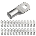 SELTERM 25pcs 1/0 AWG 5/16" Stud Marine Grade Tinned Copper Battery Cable Lugs, 0 Gauge Ring Terminals, UL Wire Lugs Electrical Battery Cable Ends, Tinned Copper Lugs Battery Terminal Connectors