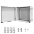 Junction Box IP65 Waterproof Dustproof ABS Plastic Enclosure, Outdoor and Indoor Project Box Hinged Cover with Mounting Plate Wall Brackets Outer Dimension 11.8"x 11.8" x 7.1", Grey…