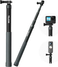 TELESIN Selfie Stick Long Pole Invisible for GoPro (120cm/47.2in), Carbon Fiber Waterproof Extension Monopod for GoPro 13 12 11 10 DJI Osmo Nano Action 6 5 Pro 4 Pocket 3 Insta360 X5 X4 GO3 Ace Pro 2