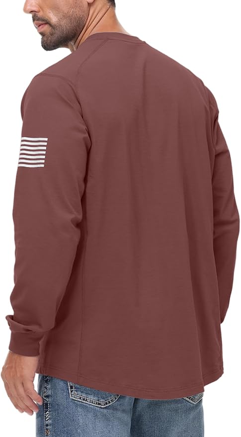 FR Shirts for Men 5.5OZ Lightweight Stretch Patriot Baseball T-Shirt Work Shirt