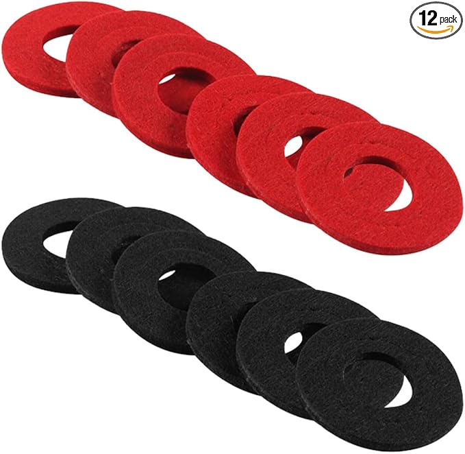 12PCS Battery Terminal Anti Corrosion Washers, 6 Red and 6 Black Battery Top & Side Terminal Protector, Universal Fiber Shim Accessories for Cars (Red/Black)