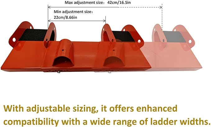 Ladder Helper, Heavy Duty Steel Gutter Guard Ladder Stabilizer, Safeguard Your Gutters During Painting and Roof Access, Adjustable Width Range, Ladder Stand Off for Gutters, 1 Pack, Orange