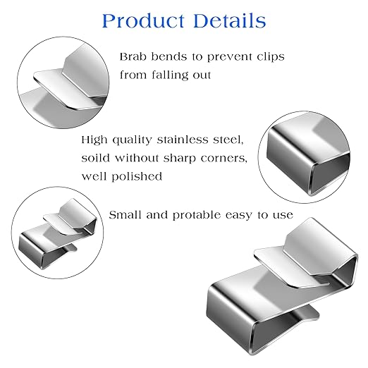 25 Pcs Trailer Wire Clips, Metal Cable Clips Stainless Steel Clips Solar Panel Wire Clip Double Wire Clips Trailer Wire Clamps for PV Wiring Boat Cable, Boat Trailer 22.5 mm/ 0.89 Inch