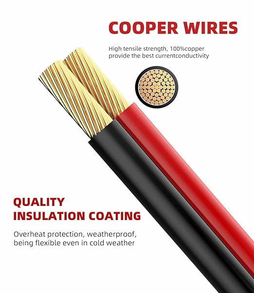 BERLAT Solar Extension Cable - 10AWG, 30cm with 2 SAE Polarity Reverse Adapters