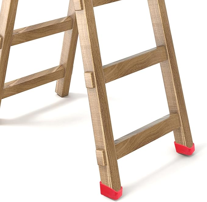 Operitacx Anti-Slip Rubber Ladder Foot Covers 2.17 Inch Non-Skid Ladder Caps for Step and Attic Ladders Floor Protection and Stability