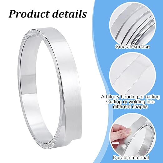 PH PandaHall 196" x 0.7" Aluminum Flashing, 0.5mm Aluminum Strip Metal Sheet Aluminum Bezel Strip Metal Foil Roll Sheet Strip Roof Panels Foil Strips Flat Wire for DIY Craft Sealing Door Window Garden