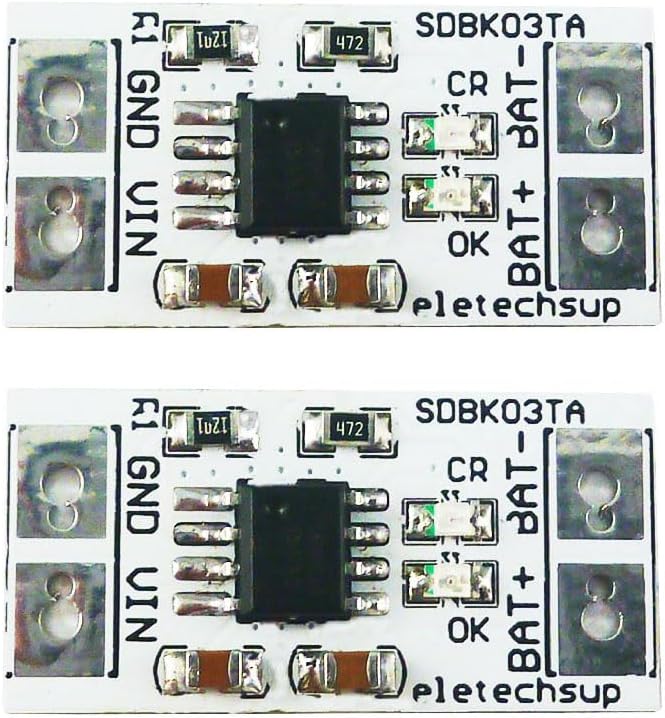 1A DC 5V Board mini MPPT Solar Charge Controller 4.2V/3.7V 3.6V/3.2V Charger Module for i-ion/Li-PO LiFePO4 Battery (2Pcs 4.2V Li-ion)