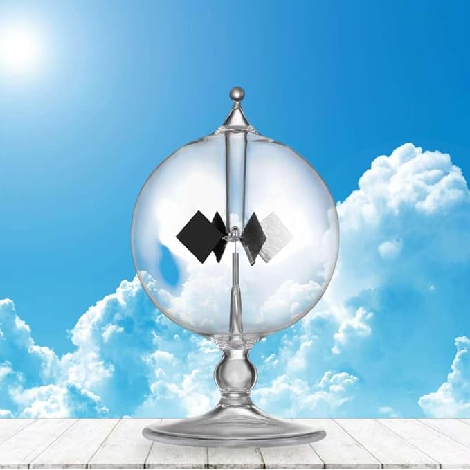 Crookes Radiometer Solar Power Spinning Vanes Glass Windmill for Party Home Decoration Gift