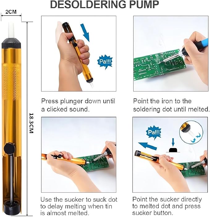Soldering Iron Kit, Digital Multimeter Kit, Multi Tester, Voltage Tester, Measures AC/DC Voltage, Current, Resistance/Continuity/Diode/Triode. Solder Iron, Adjustable Temperature (Red)