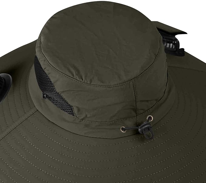 Solar Fan Hats for Men Women Wide Brim Sun Hat with 2 Fan Outdoor Solar Power Fishing Hat Sun Protection Summer Hats