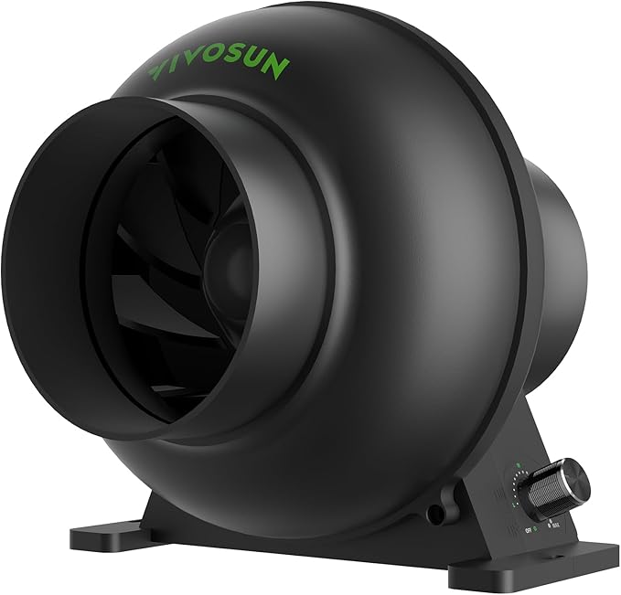 VIVOSUN M4 4-Inch Inline Duct Fan, 195 CFM Ventilation Fan with EC Motor, Adjustable Speed, Energy-efficient Vent Blower for HVAC, Grow Tent, Hydroponics
