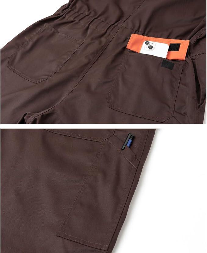 Men's Coveralls Mechanic Work Jumpsuit Multi Pockets Overalls Long Sleeve Workwear Coverall