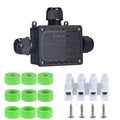 Waterproof Junction Box Outdoor, IP68 3-Way, M25 Small Box, Electrical Junction Box for Indoor and Outdoor Lighting Fixtures, Landscape Lighting