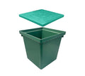 16x16x16in Underground Splice Boxes with Fiberglass Solid Cover,In Ground Pull Box Deep Enclosure Distribution Pit Electrical Junction Boxes Drillable Precast Tapered Pit for Cable Wiring
