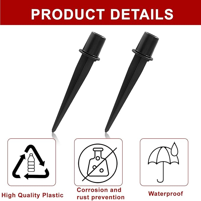 8 Pack 5.3 Inch Solar Light Stakes Replacement, Plastic Ground Spikes for Solar Wheat Ear Flower Light Outdoor Landscape Path Christmas Yard Garden Deco (Inside Diameter 0.63 Inch)