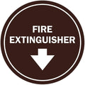Signs ByLITA Circle Fire Extinguisher Sign (Dark Brown) - Medium
