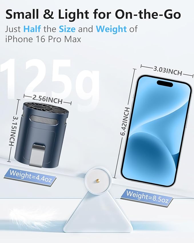 Waist Fan Clip on Cold Air-Mini Lightweight Portable Fan Rechargeable Battery Powered,Small Personal Wearable Shirt Belt Hard Hat Hip Back Body Fans,Cooling Hanging Neck Cooler Ac for Men Women Kids