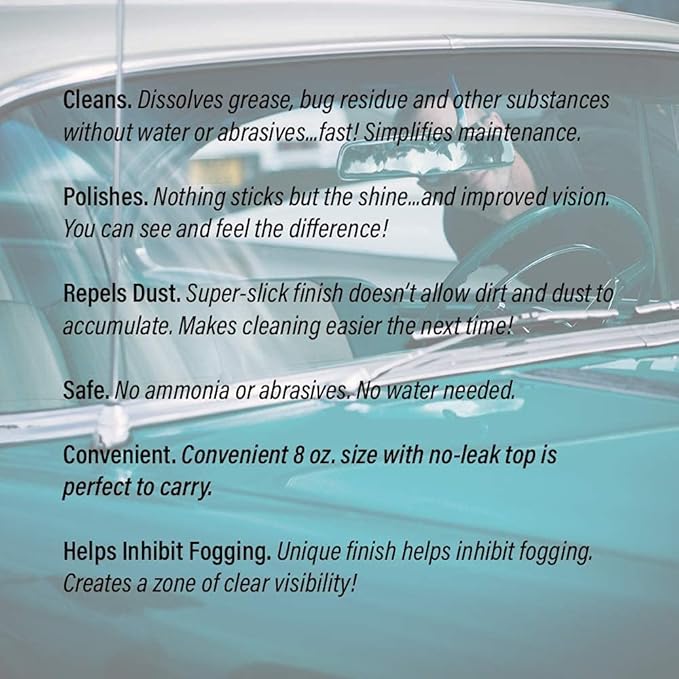 8 oz-Premium Plastic Polish & Cleaner Cleans & Polishes:Plastic/Glass Windshield, Motorcycle Visor/Windshield,Golf Cart Body/Windshield,Marine/Boat (8 oz 1 Pack)