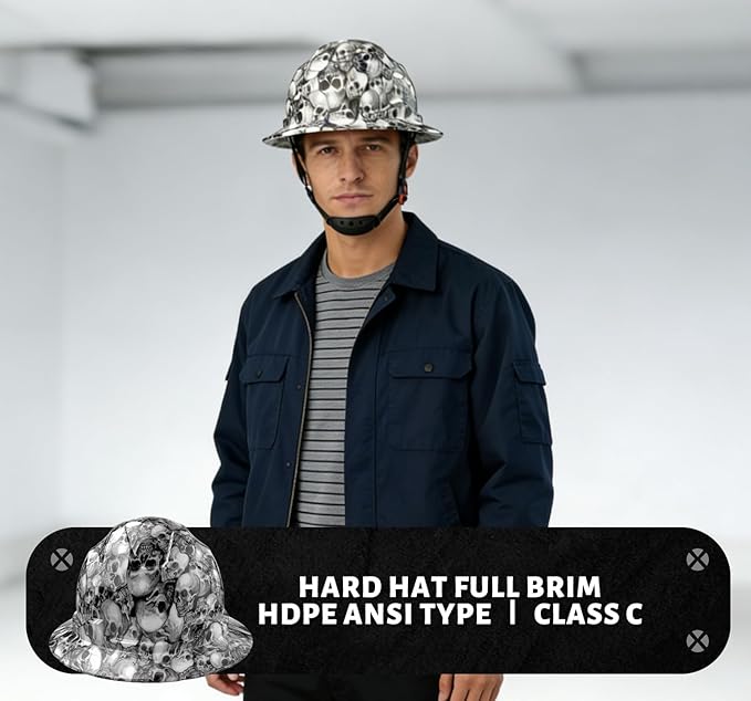 Hard Hat Full Brim Hardhats Safety Helmet Hydro Dipping HDPE ANSI Type Ⅰ Class C Certified ANSI Z89.1 Construction Work Industrial Vented