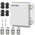 Waterproof Outdoor Project ABS Plastic Junction Box IP67 Weatherproof Dustproof Enclosure with Hinged Cover, Mounting Plate,Wall Brackets for Power Project (5.9"X5.9"X3.5")