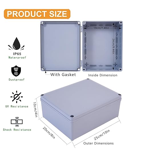 ABS Plastic Dustproof Waterproof Box IP65 Junction Boxes Project Junction Conduit Box Enclosure Use for Outdoor and Indoor