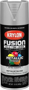 Krylon Fusion All-In-One Adhesive Spray Paint for Indoor/Outdoor Use, 12 oz, Silver
